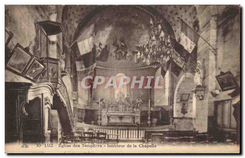 CPA Luz Eglise des Templiers Interieur de la Chapelle