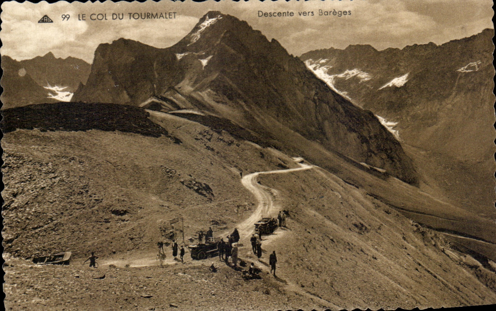 Le Col du Tourmalet — descente vers Barèges — Édition H. Rius, Cauterets