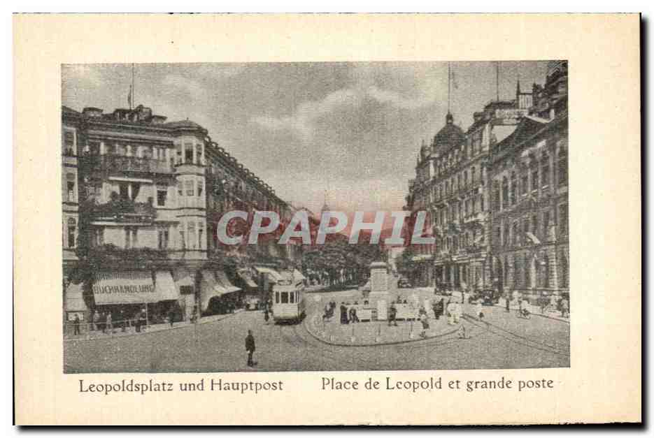 CPA Leopoldsplatz and Hauptpost Place de Leopold et Grande poste