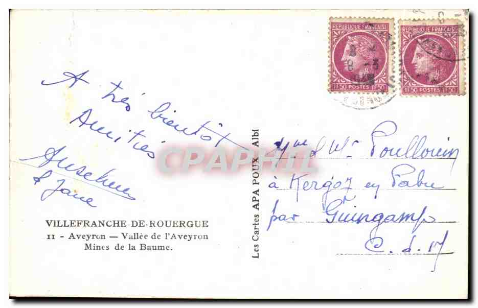 Vallée de l'Aveyron — Mines de la Baume — Les Cartes APA Albi — Reverso