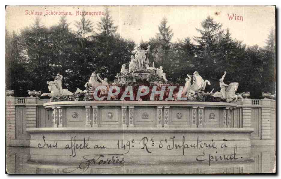 CPA Schloss Schonbrunn Neptungrotte Wien