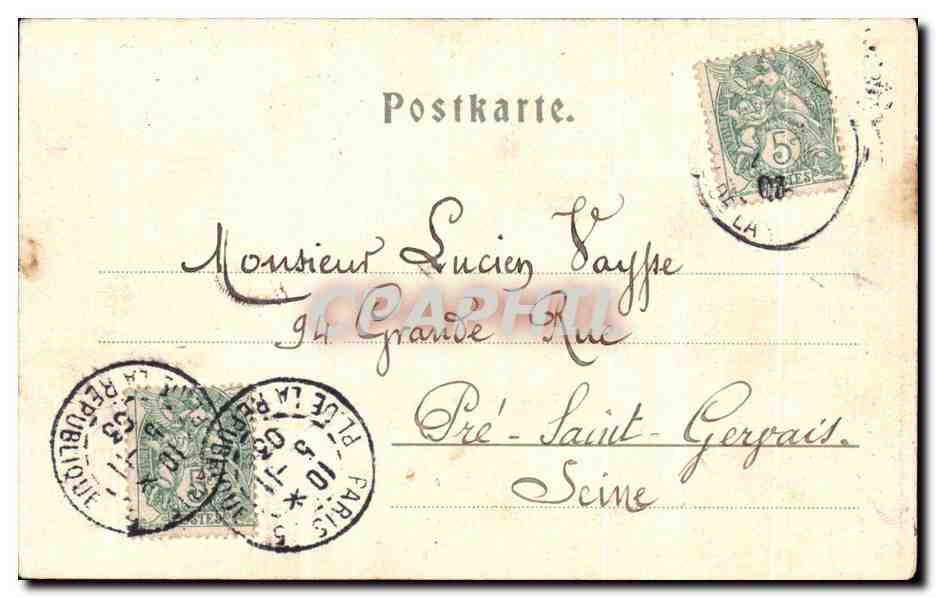 CPA Schloss Schonbrunn Neptungrotte Wien — Rückseite