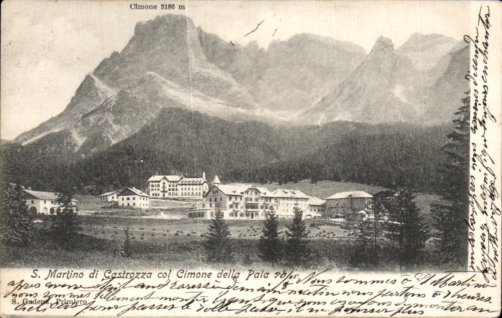 CPA S Martino di Castrozza col cimone della pala 