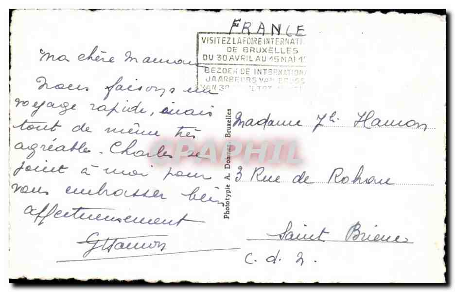CPA Bruxelles Maisons des Corporations Brussel — Rückseite