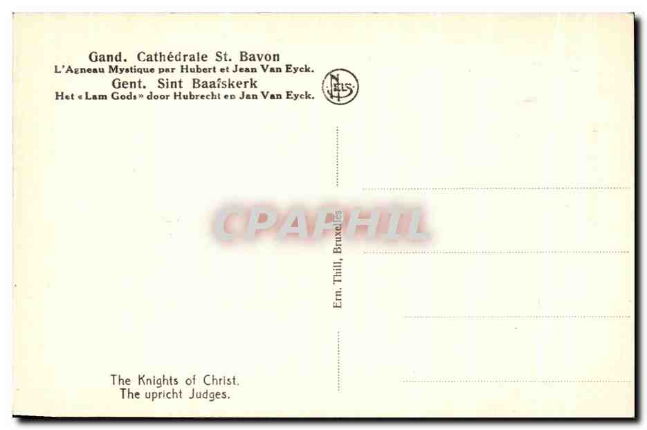 CPA Gand cathedrale st Bavon Les chevaliers du Christ Les juges integres — Verso