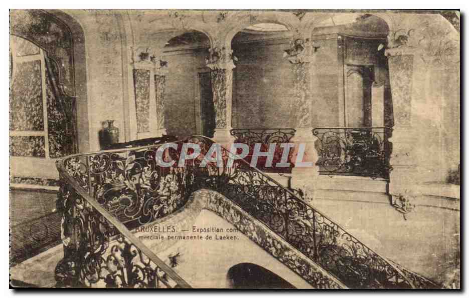 CPA Bruxelles Exposition commerciale permanente de Laeken Les galeries du 1er etage du pavillon chinois