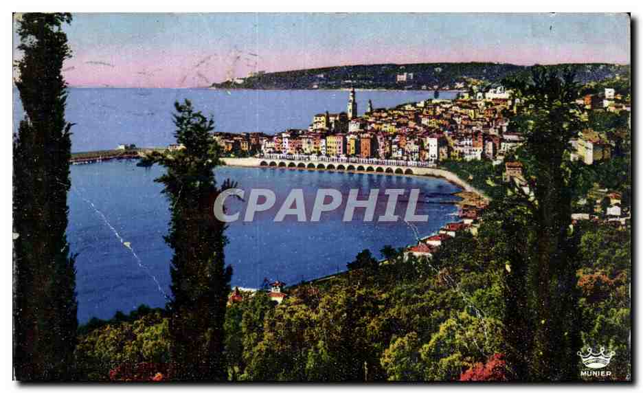CPA Menton Et Le Cap Martin Vue Prise De Garavan