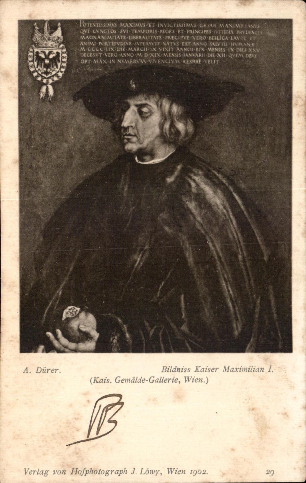 CPA Bildniss Kaiser Maximilian I Durer