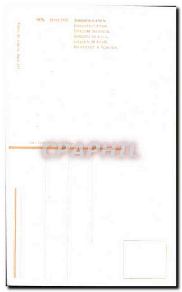 CPA Baron Gros Bonaparte a Arcole Napoleon  — Verso