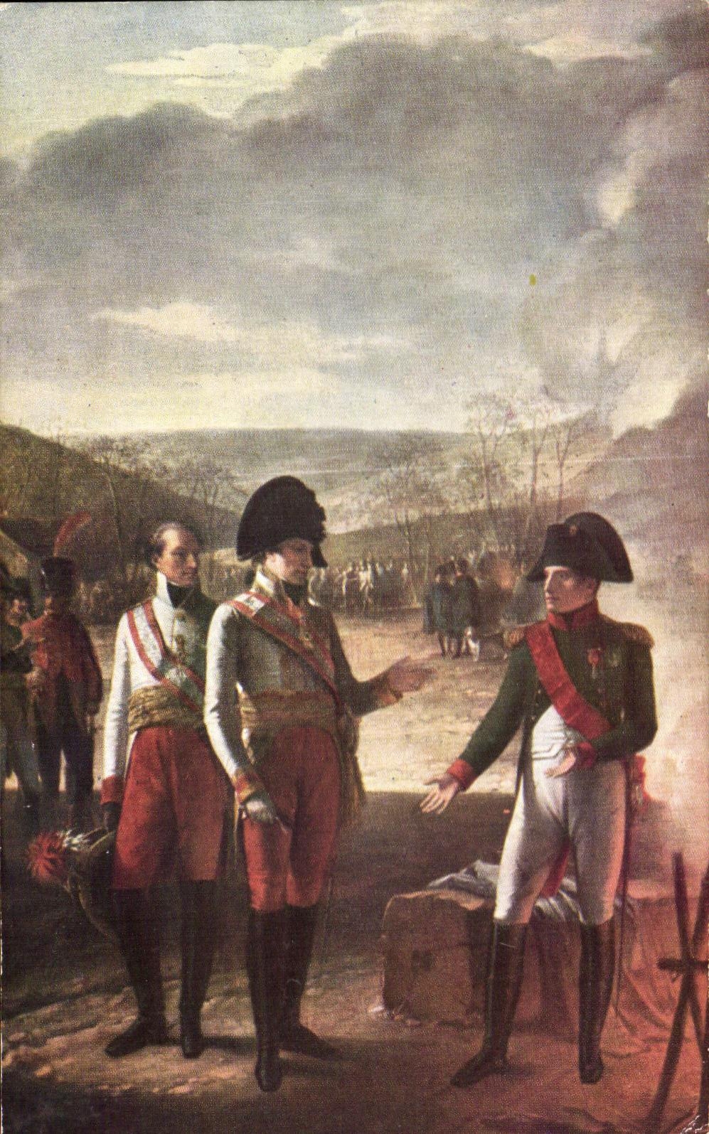 CPA Napoleon Pierre Prudhon Entrevue de Napoleon et de Francois II apres la bataille d'Austerlitz Militaria