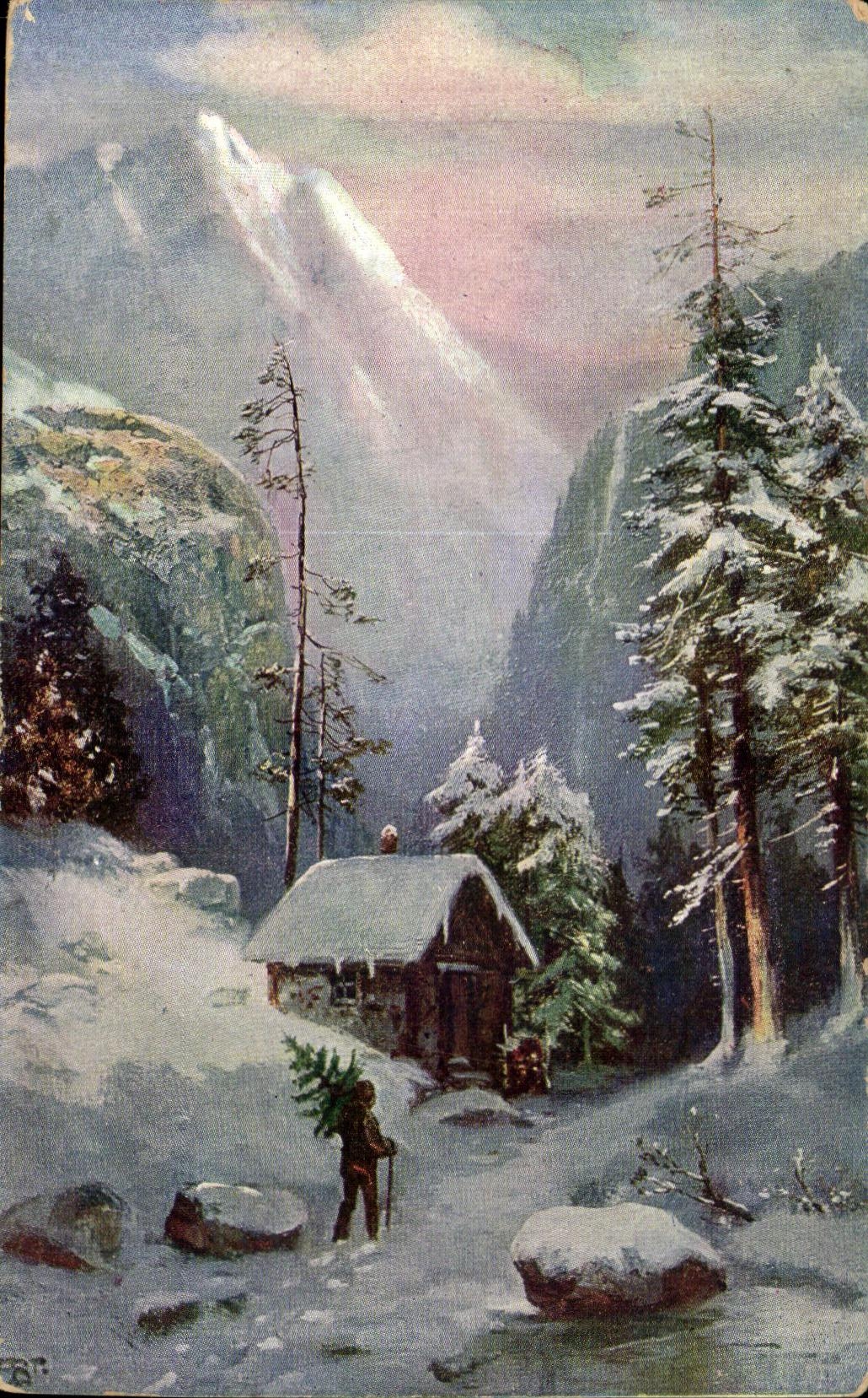 CPA Paysage dans la neige 