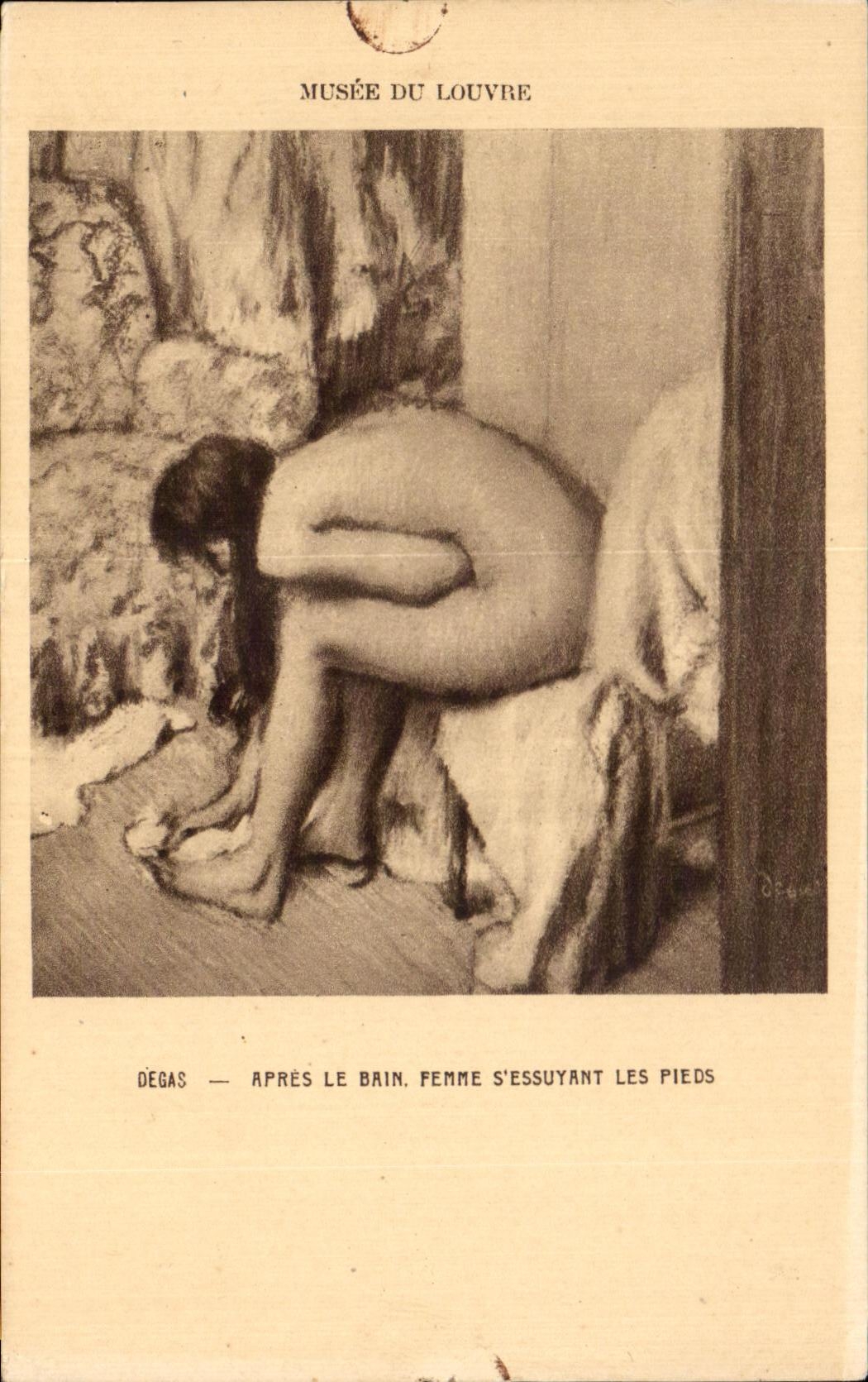 CPA Apres Le Bain Femme S'Essuyant Les Pieds Degas Musee du Louvre Paris 