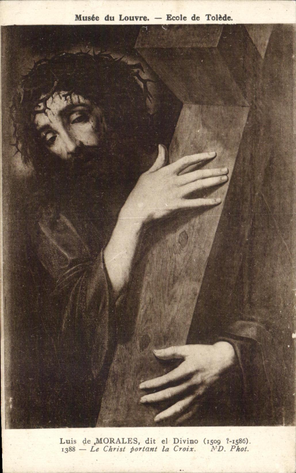 CPA Musee de quimper Ecole de Tolede Luis de Moralles dit el divino Le Christ portant la croix