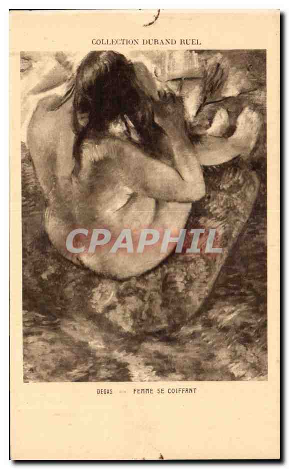 CPA Collection Durand Ruel Degas FEmme se coiffant