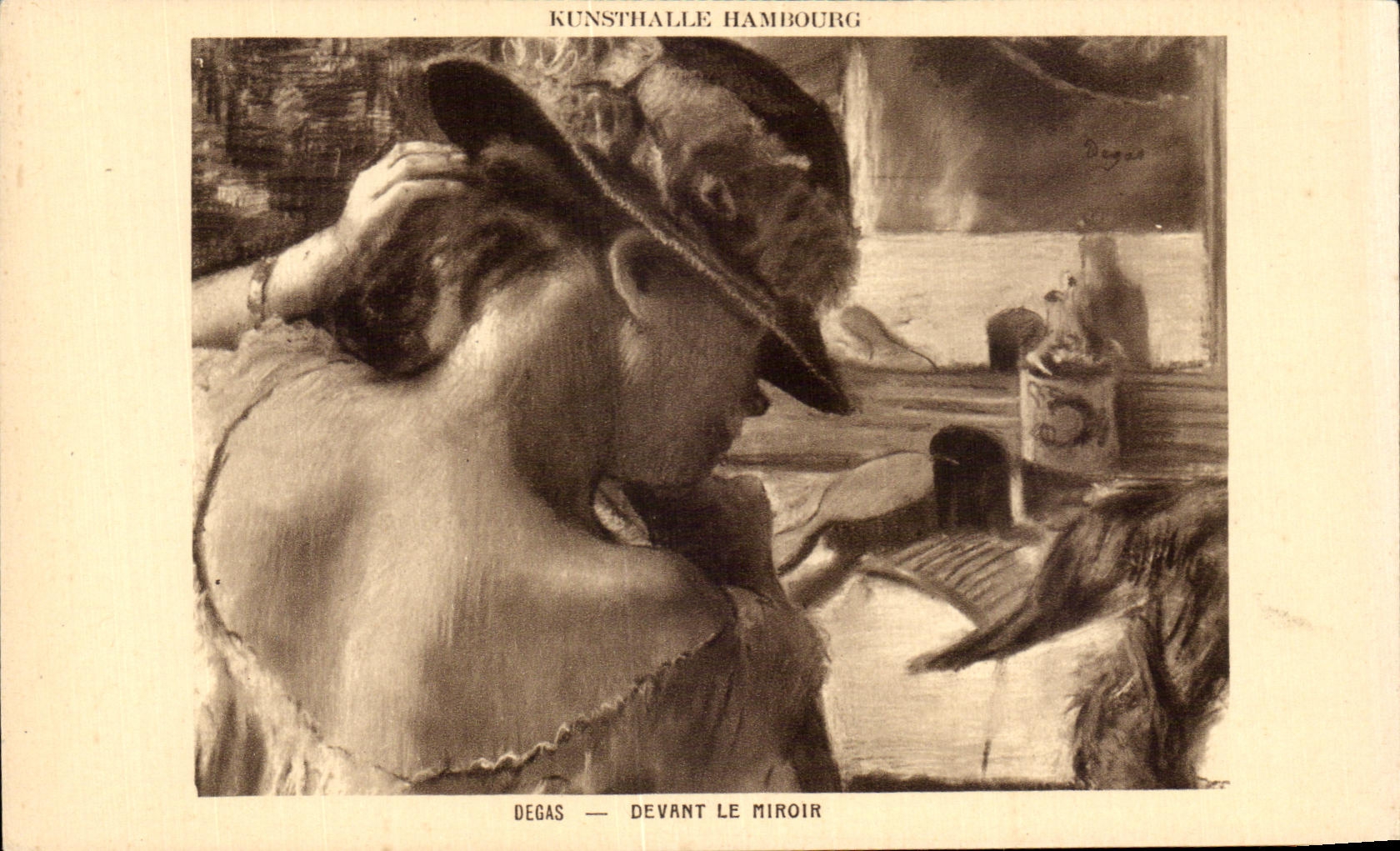 CPA Kunsthalle hambourg Degas Devant Le Miroir