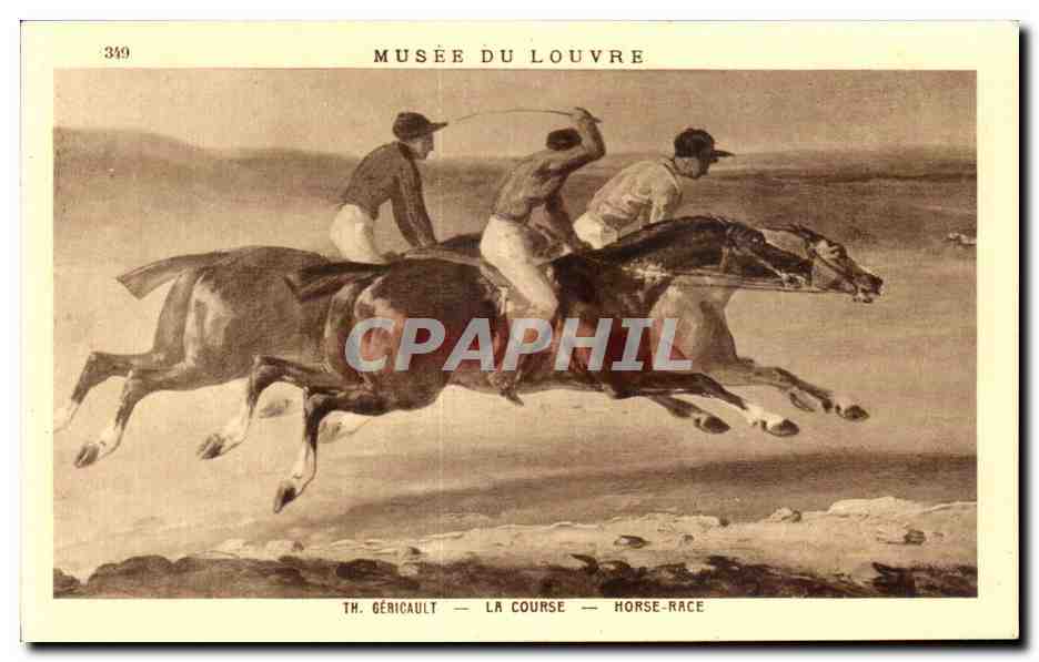 CPA Musee Du Louvre Paris Gericault La course Horse race Cheval Hippisme