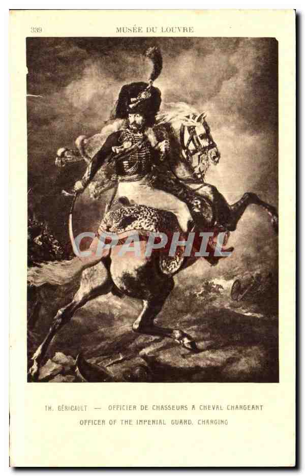 CPA Gericault Officier de Chasseurs a cheval chargeant Paris Musee du Louvre