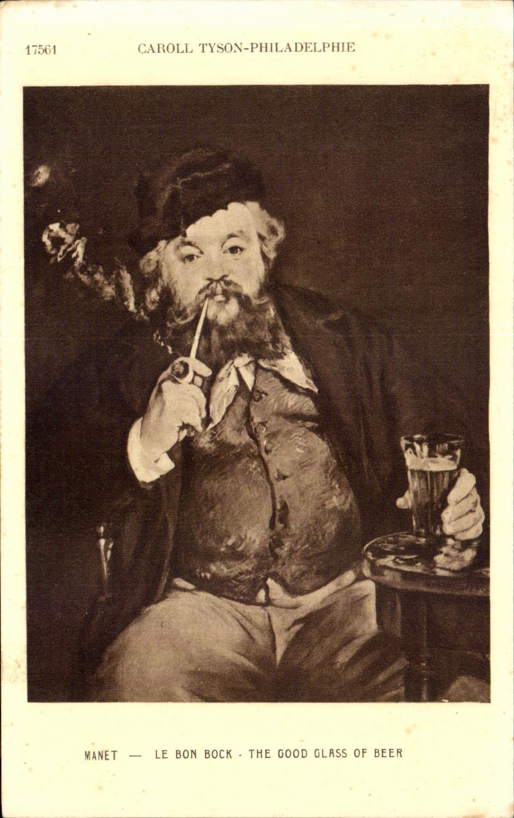 CPA Caroll Tyson Philadelphie Manet Le bon bock Biere Beer