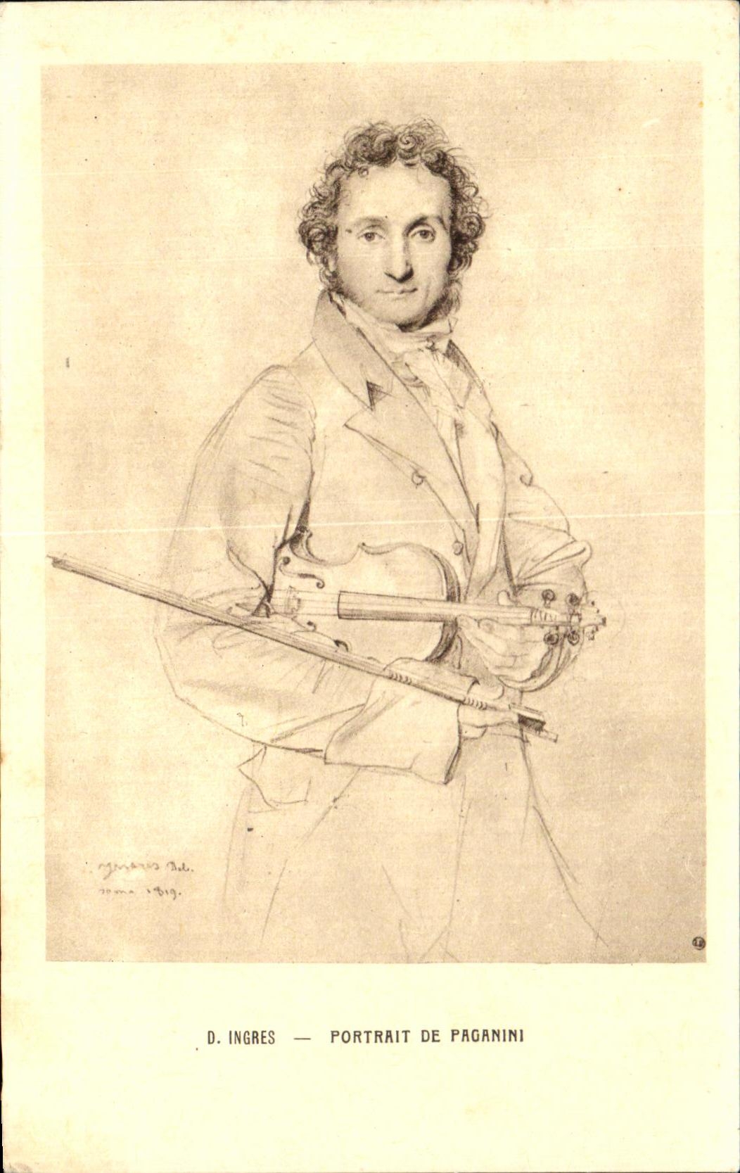 CPA Ingres Portrait De Paganini Violon 
