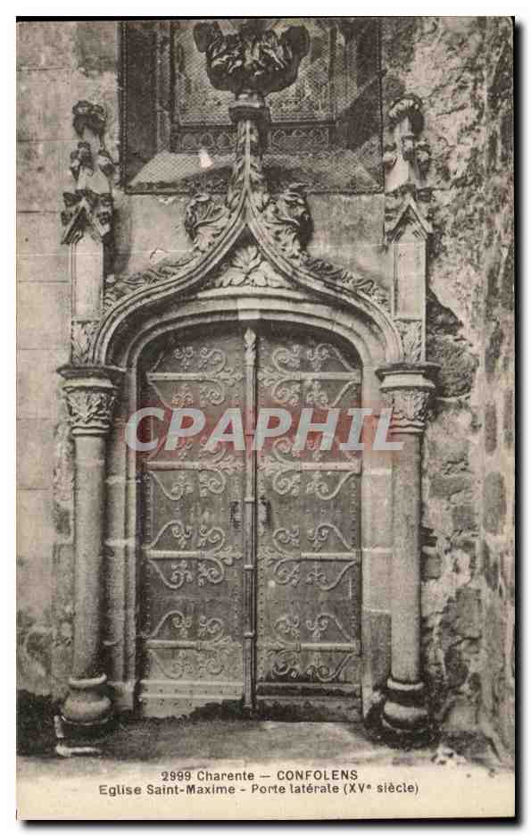 CPA Charente Confolens Eglise Saint Maxime Porte Laterale