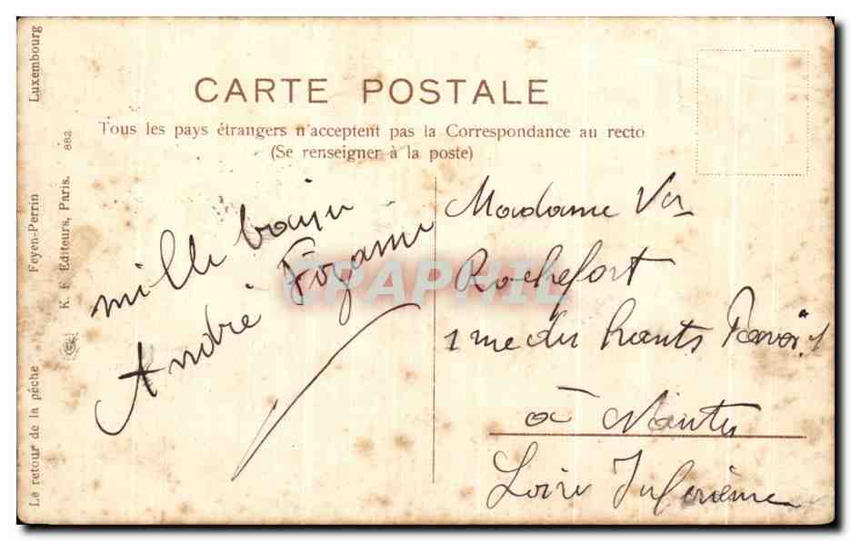 CPA Le retour de la peche Feyen Perrin Luxembourg  — Verso