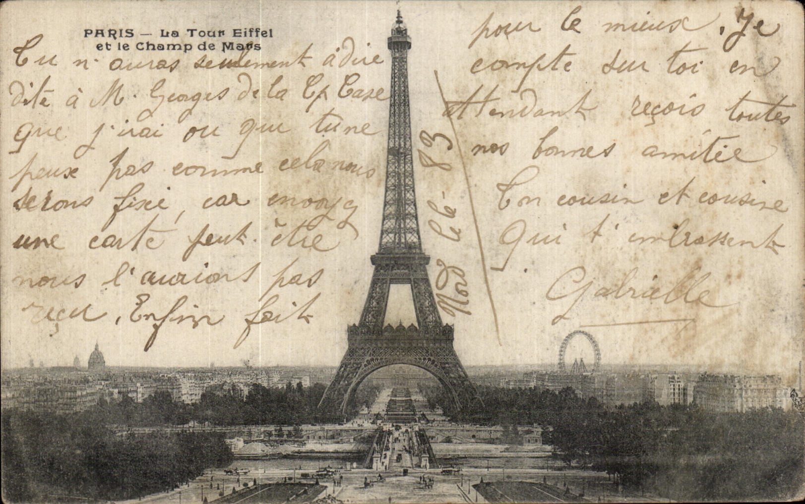 CPA Paris La Tour Eiffel et le Champ de Mars