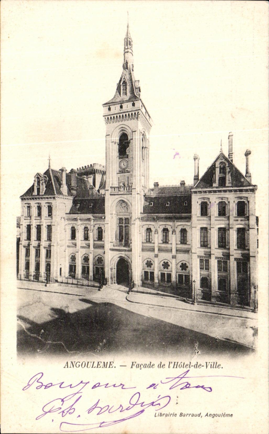 Angoulême — Façade de l'Hôtel-de-Ville — Librairie Barraud, Angoulême