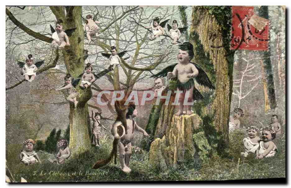 CPA Fantaisie Enfants Renard Le corbeau et ele renard