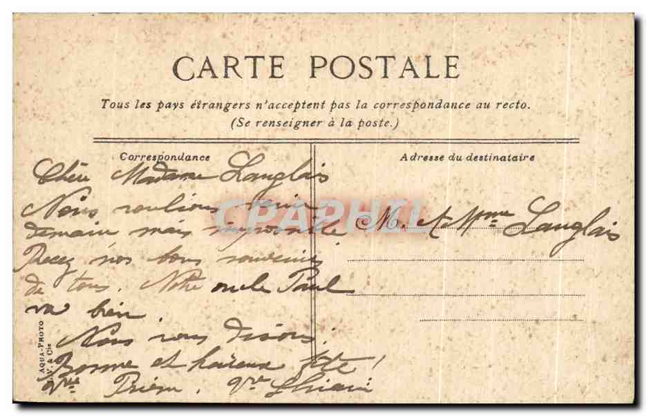 CPA Fantaisie Enfants Renard Le corbeau et ele renard — Rückseite