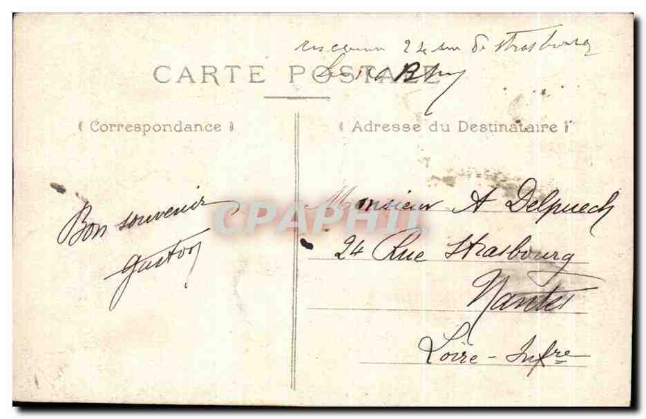Tarjeta postal antigua Saint Malo Los Muros de Defensa La Torre Que Quien En Grogne — Reverso