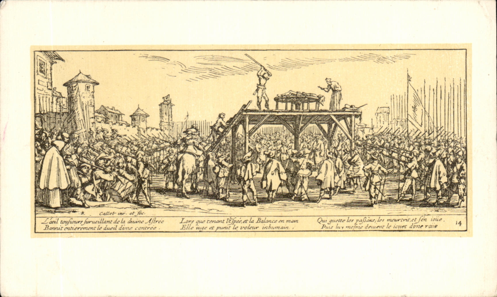 CPA Jacques Callot Les grandes miseres de la guerre supplice de la roue 