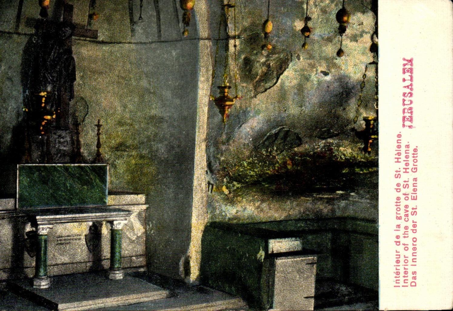 CPA Interieur de la grotte de St Helene Interieur of the cave Jerusalem