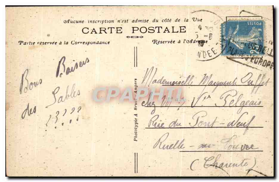 CPA Les Sables D'Olonne L'entree du Port — Rückseite