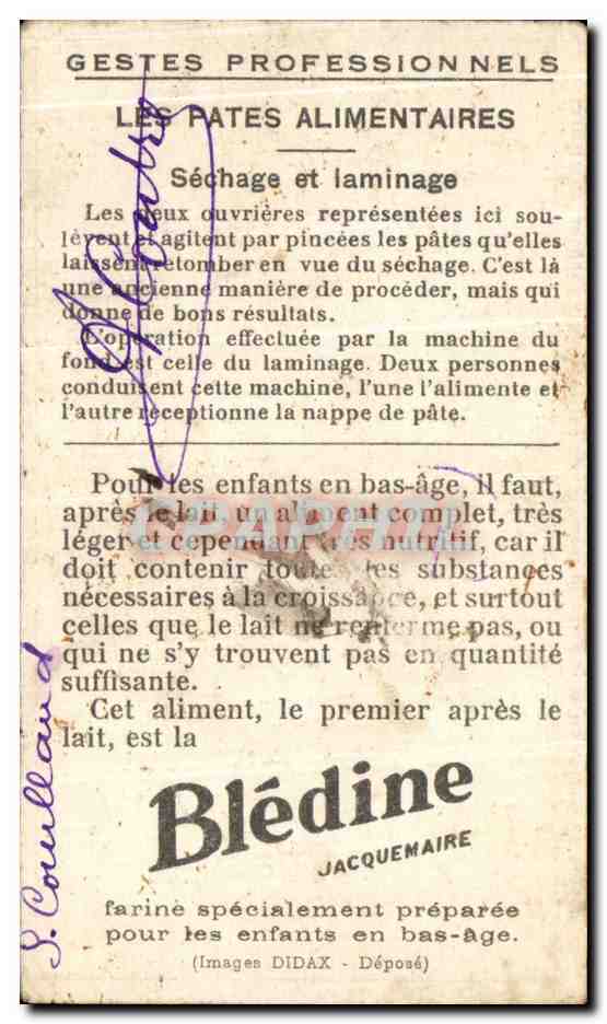 Image Bledine Les Pates Alimentaires — Rückseite