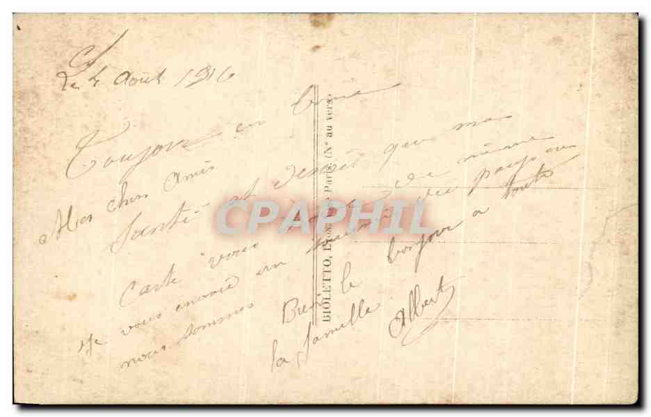 CPA Fantaisie Militaria Une Pensee — Rückseite