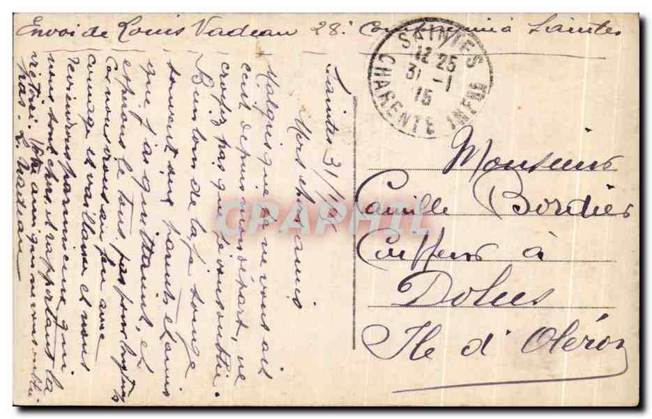 CPA Fantaisie Militaria L'Ange Gardien De la France Angel — Rückseite