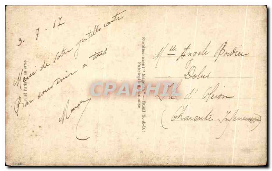 CPA Fantaisie Femme Militaria  — Rückseite