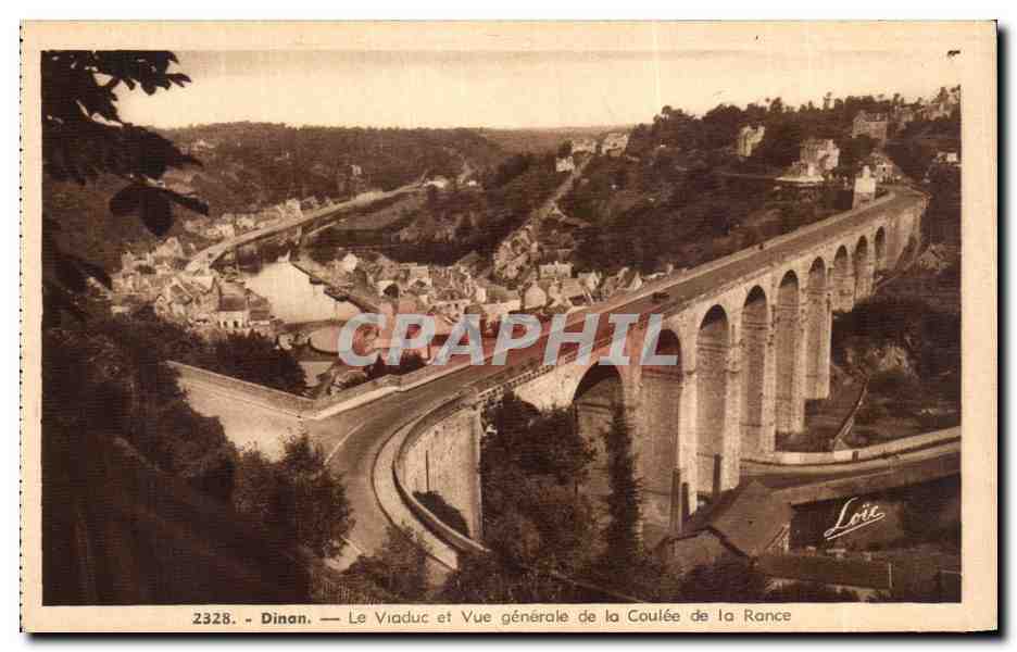 Dinan — Le Viaduc et Vue générale de la Coulée de la Rance — Edition Mesny Rennes