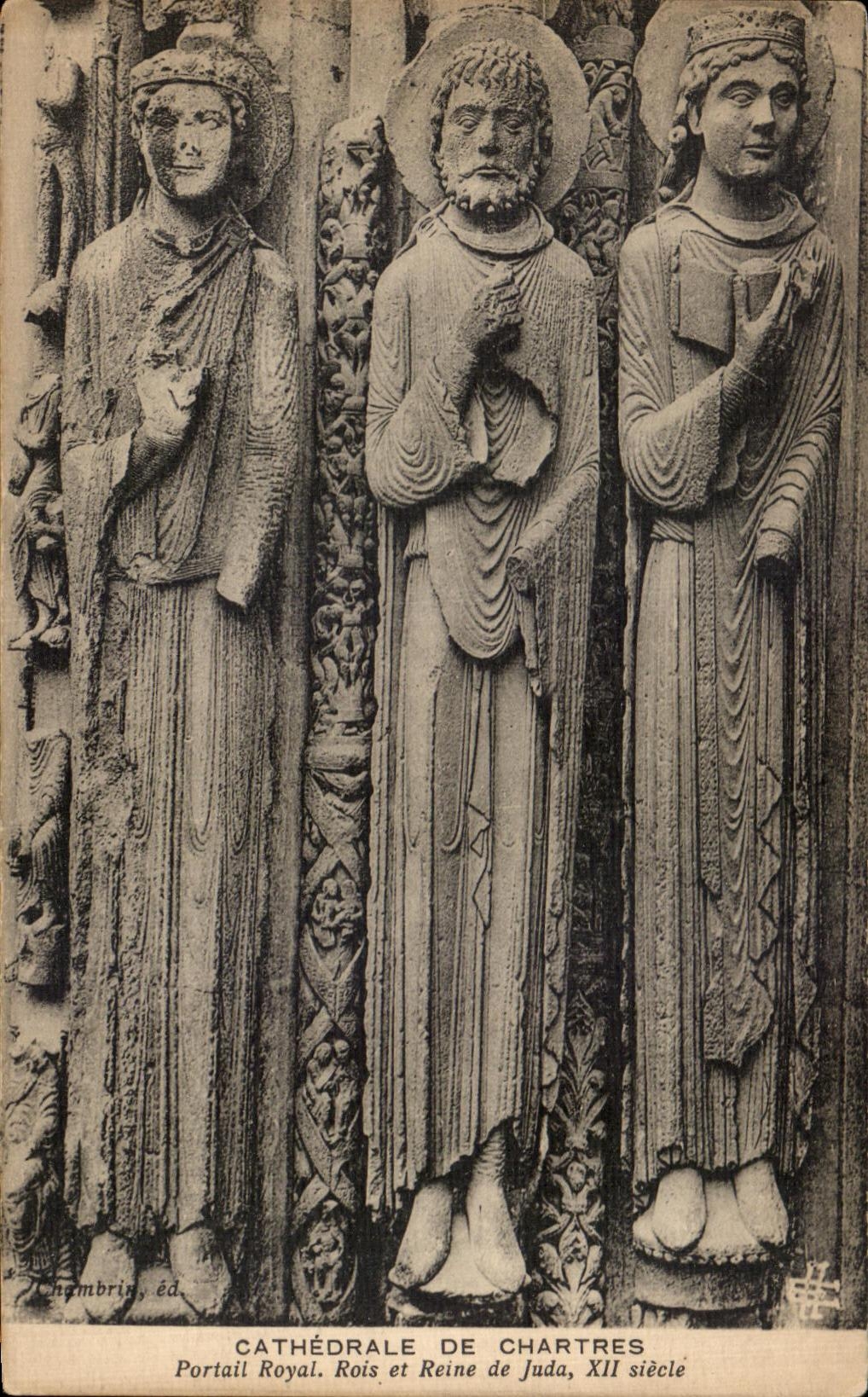 Portail Royal — Rois et Reine de Juda, XIIe siècle — Chambrin, éd.