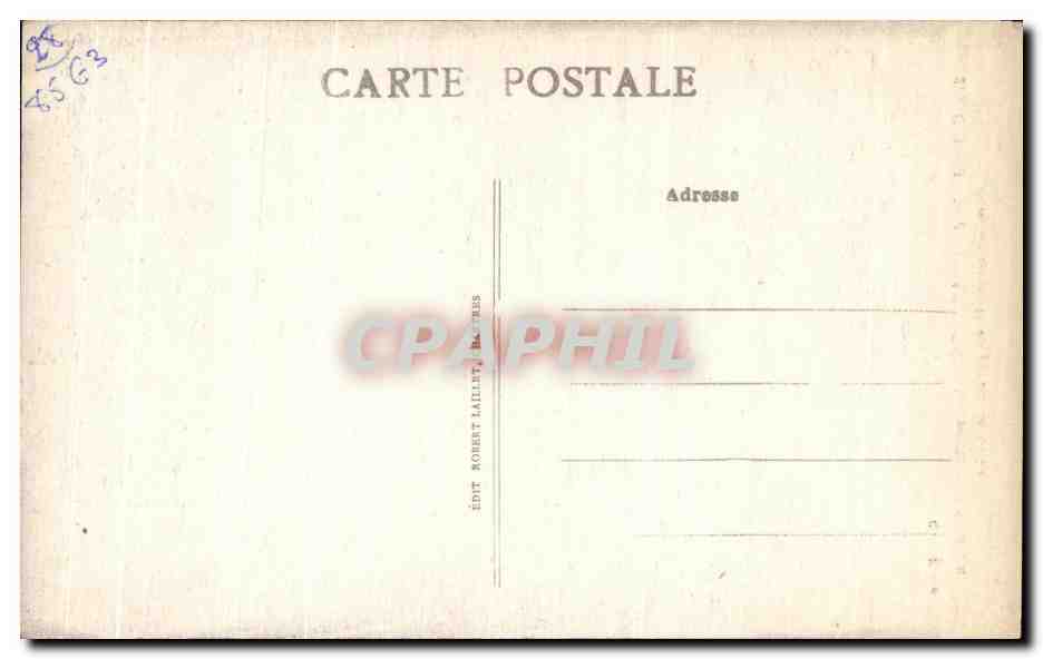 CPA Cathedrale de Chartres Portail Nord Samson emporte les portes de Gaza — Verso