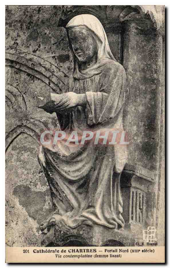 CPA Cathedrale de Chartres Portail Nord Vie contemplative
