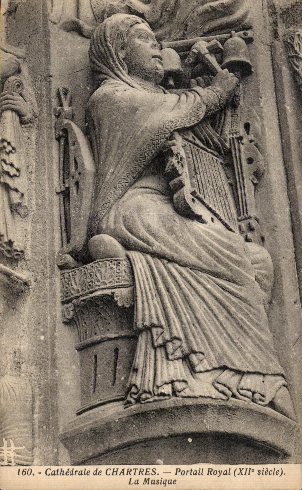 Cathédrale de CHARTRES — Portail Royal (XIIe siècle). La Musique
