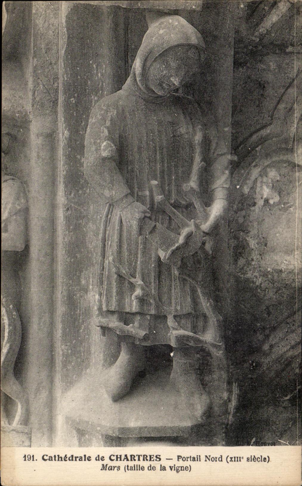 Cathédrale de CHARTRES — Portail Nord (XIIIe siècle). Mars (taille de la vigne)