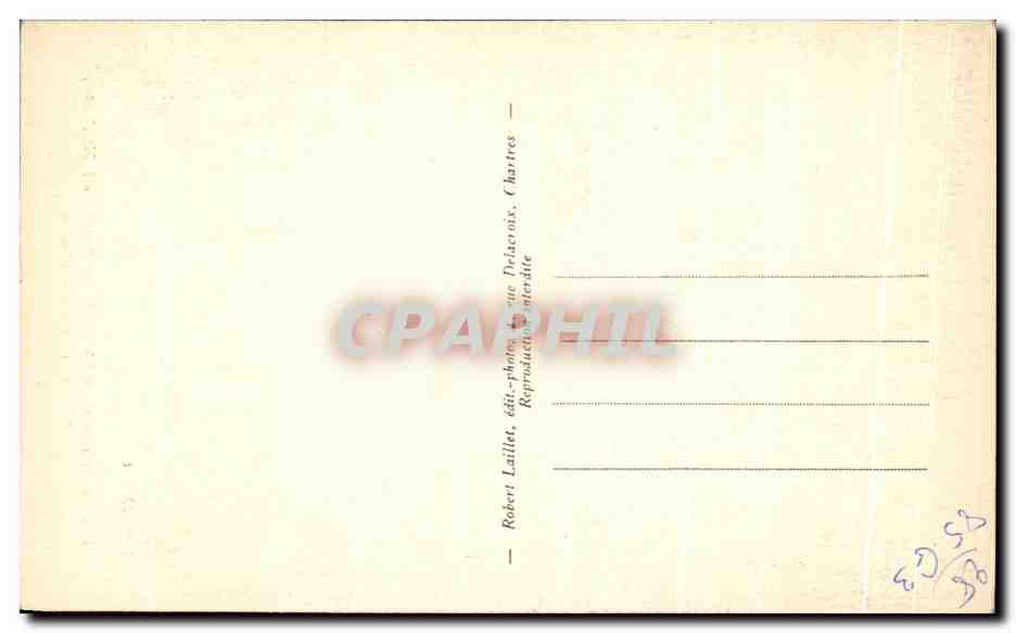 CPA Cathedrale de Chartres Portail Nord Fevrier Homme se chauffant — Verso