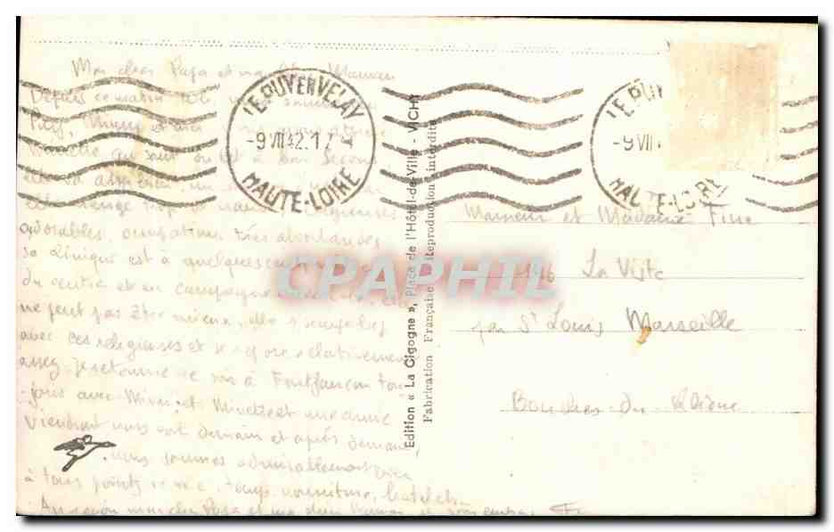 CPA Le Puy Le Cloitre Clocher et Coupole de la Cathedrale — Rückseite