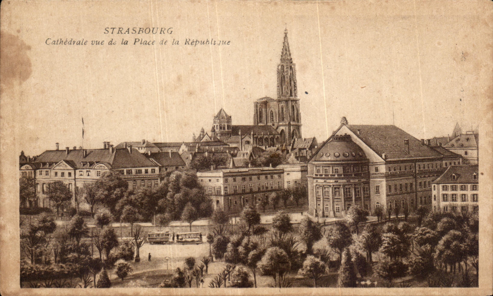 CPA Strasbourg Cathedrale de la Place de la Republique