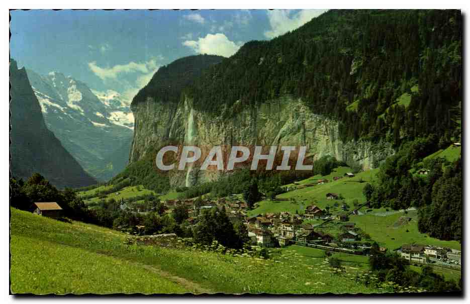 CPA Lauterbrunnen mit Staubbachfall Suisse