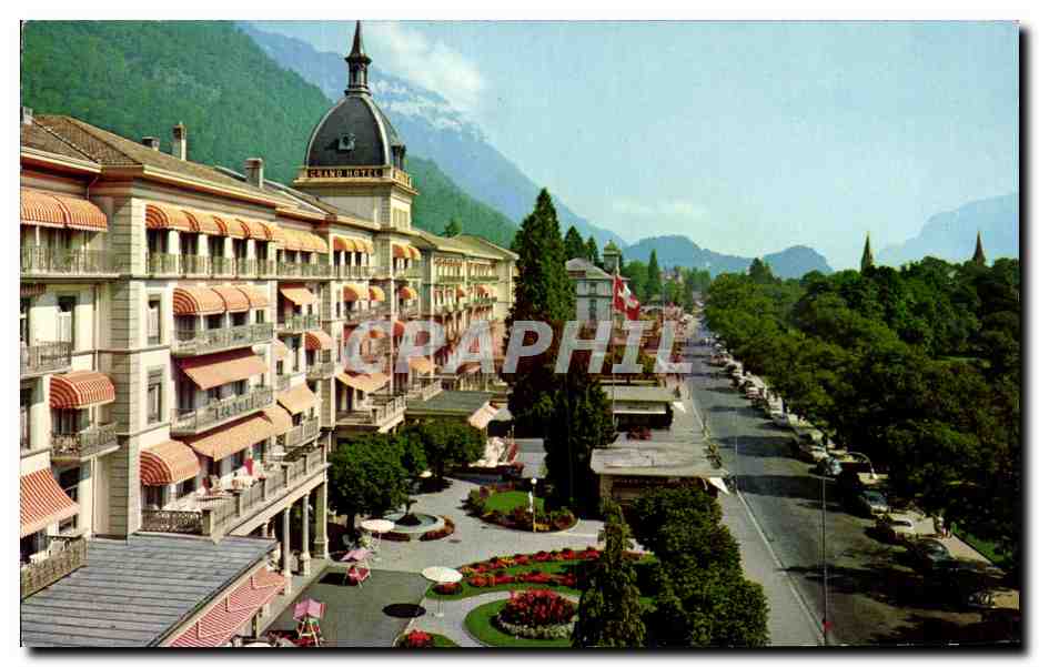 CPA Interlaken Hoheweg mit Grand Hotel Viktoria Und Jungfrau 