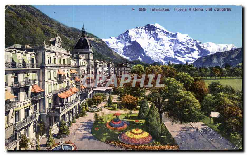 CPA Interlaken Hotel Viktoria Und Jungfrau Suisse
