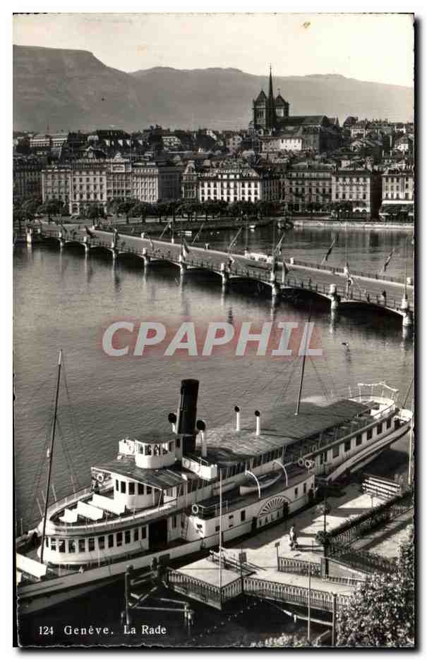 CPA Geneve La Rade Bateau